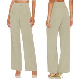 Lovers & Friends Roxanne Trouser Pants Fern Green High Waist Pleated Wide Leg L